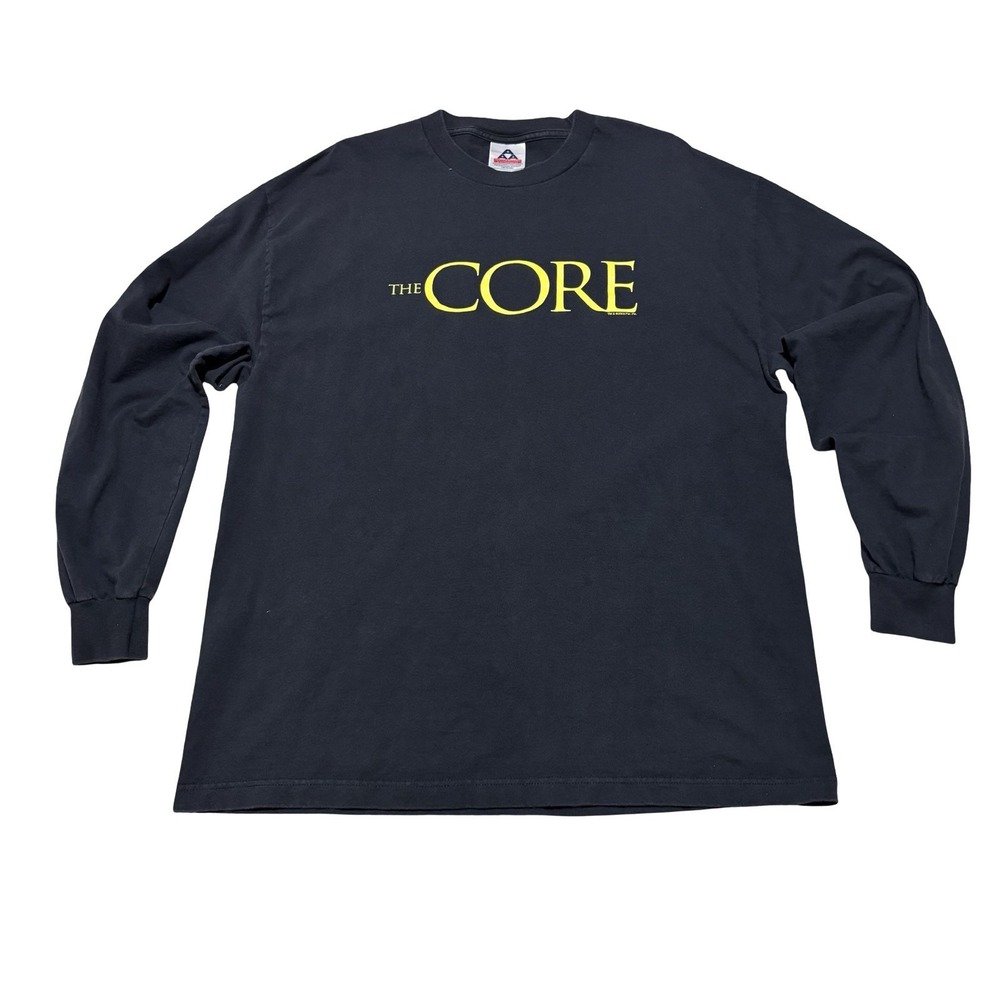 Vintage 2003 The Core Movie Promo Long Sleeve Shirt Rare Sci-fi Sz XL 22.5 x 30